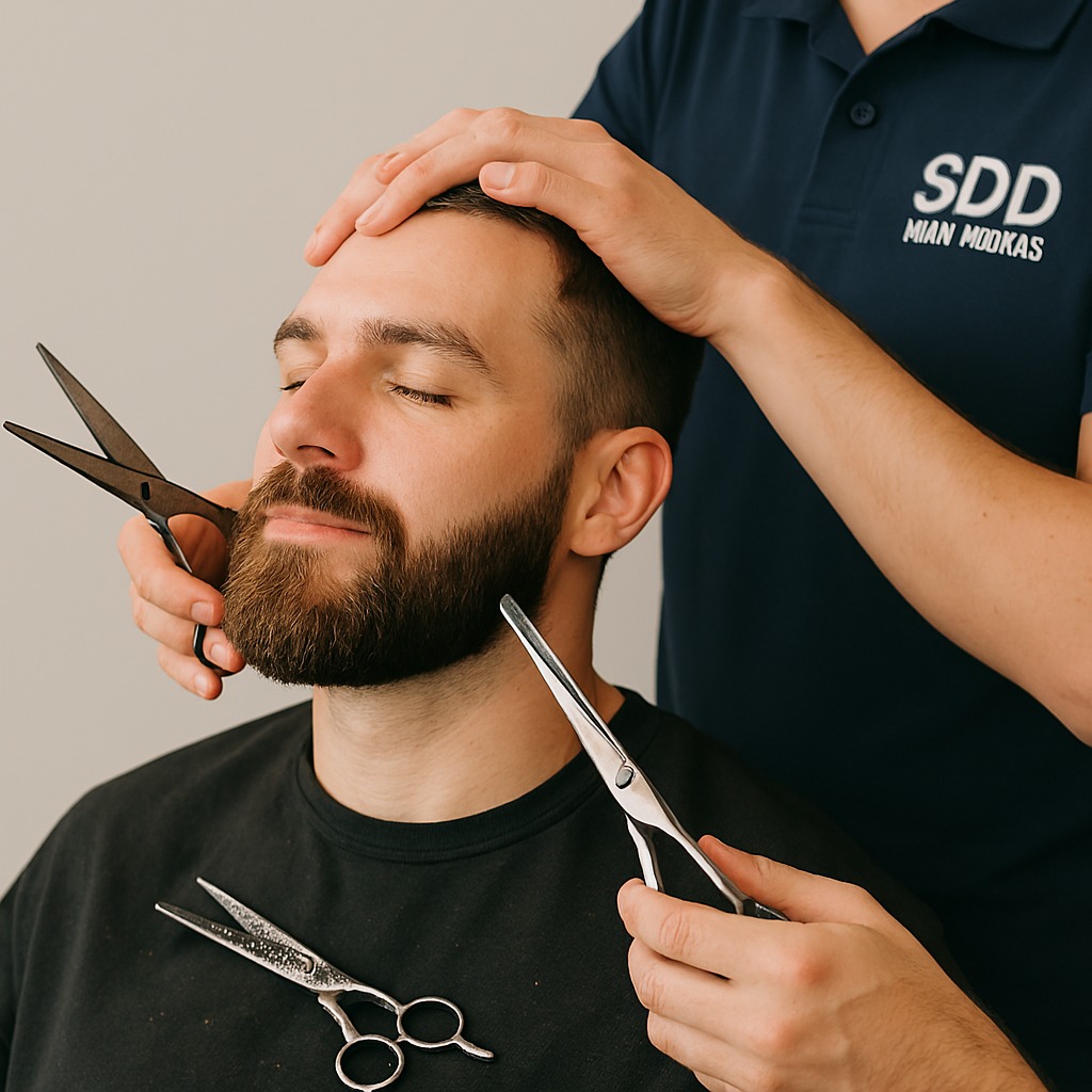 Haircut, Beard Trimming, Styling & Head Massage Package